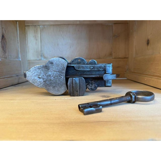 Baroque Iron Door Lock with Key, Set of 2 For Sale - Image 4 of 10