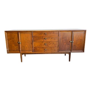 Drexel Declaration Walnut Sideboard Media Cabinet MCM Vintage For Sale