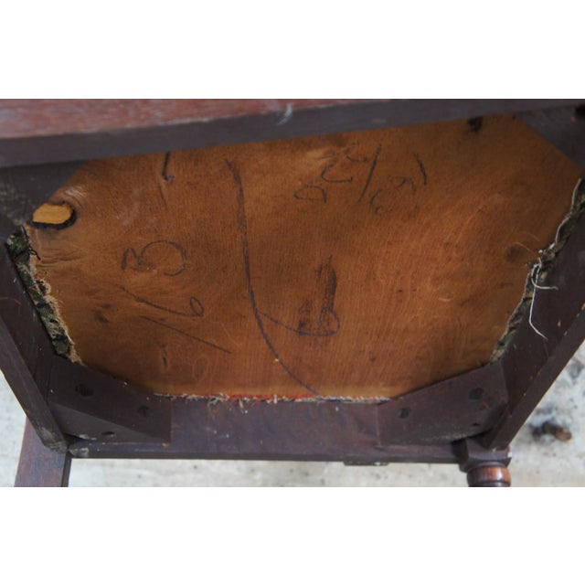 Wood 5 Antique Bernhardt English Jacobean Style Carved Oak Dining Room Chairs For Sale - Image 7 of 12