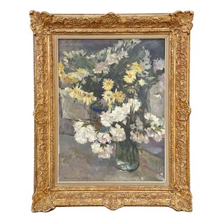 Charles Swyncop, Floral Still Life, 1920s, Oil on Canvas For Sale