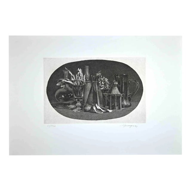 Vario Mongatti, Still Life, Etching, 1982 For Sale