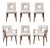 Set of 6 Mid-Century Modern Walnut Cutout Back Arm & Side Chairs by Paul Frankl For Sale