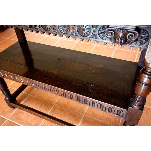 17th Century Jacobean Country Carved Oak Tiered Server, 1600s For Sale - Image 16 of 18