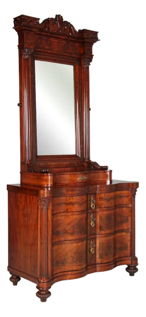 Mid 19th Century Chest of Drawers with Mirror Top, 1850s