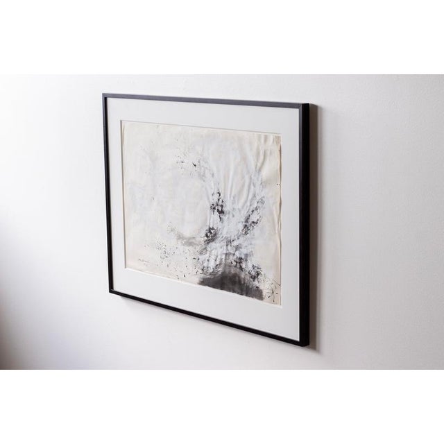 Mixed media painting titeled "kataklysmerna" by swedish artist olle bonnier. Gouche paint and pen on paper. Signed with...
