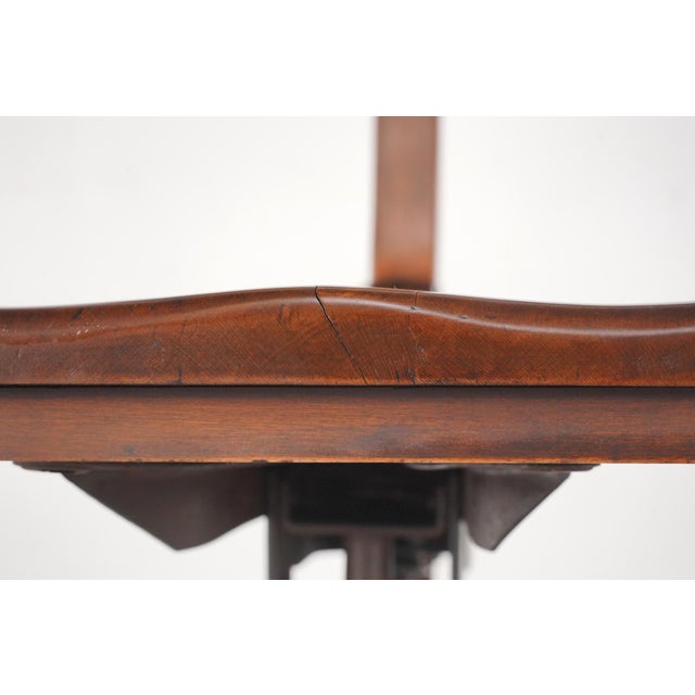 Wood Vintage Solid Walnut Swivel Desk Office Chair For Sale - Image 7 of 16