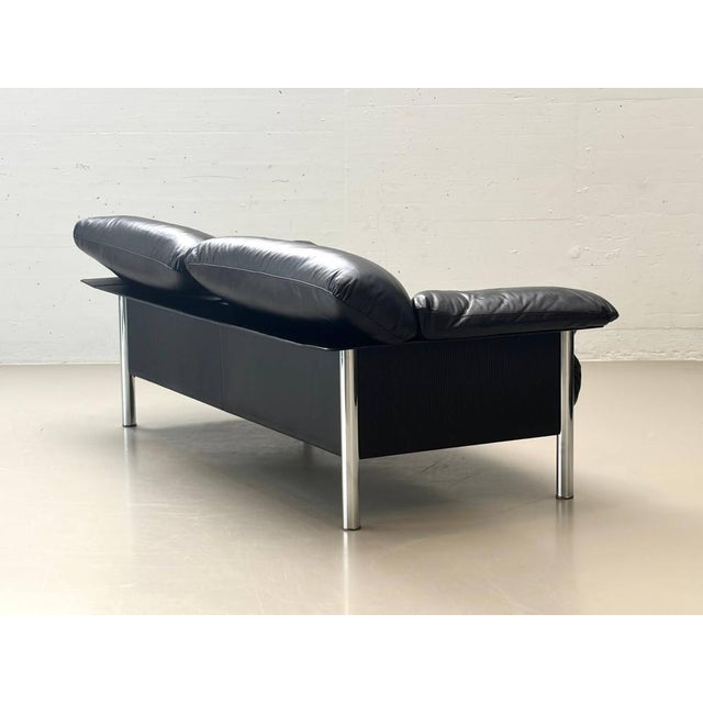 Black 3-Seater Sofa by Pierluigi Cerri for Poltrona Frau, Italy, 1990s For Sale - Image 9 of 15