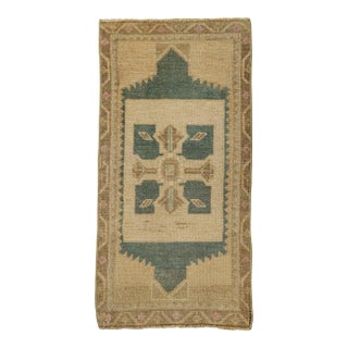 Turkish Mini Rug Oriental Hand Knotted Vintage Rug 1'6" x 2'11" #21142 For Sale