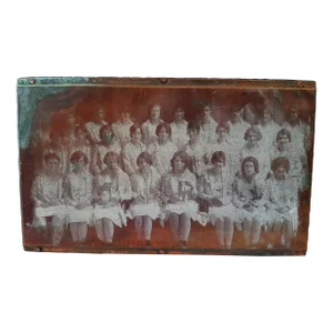 Vintage Edwardian Women's Team Photo Negative Copper Newsprint Wood Block