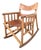 Vintage Costa Rican Wood and Leather Folding Rocking Chair For Sale