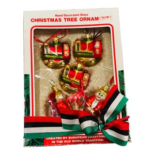 Vintage European Glass Christmas Ornaments Set For Sale