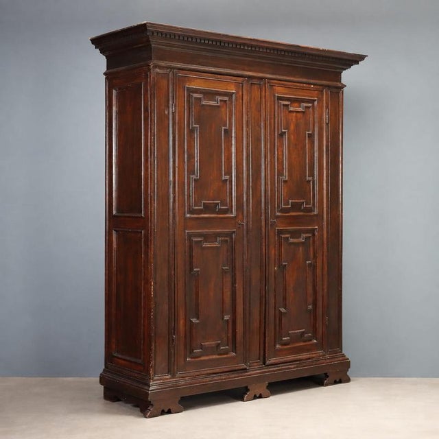 Baroque Style Wardrobe in Walnut-Stained Beech For Sale - Image 13 of 13