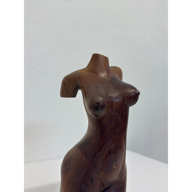 Hand Carved Female Torso Sculpture, 1960s For Sale - Image 13 of 14