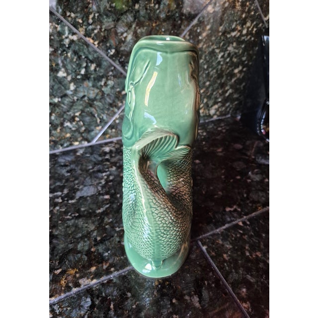 Vintage Mid-Century Dartmouth Pottery Devon Green Fish "Gurgling" Gluggle Jug (j.g.) For Sale In Palm Springs - Image 6 of 9