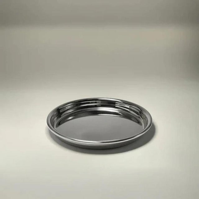 Metal Rl 01 Coasters with Rounded Edge in Polished Stainless Steel by Caspal, Set of 2 For Sale - Image 7 of 7