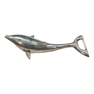 Vintage Dolphin Bottle Opener Metal 6.5" Long Twist Off Pop Off For Sale