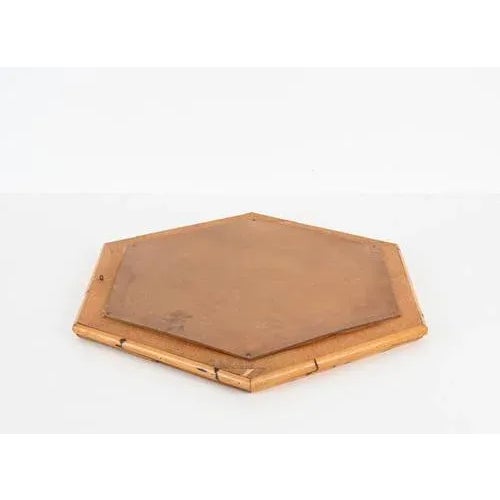 Mid-Century Italian Hexagonal Mirror in Rattam and Bamboo, 1970s For Sale - Image 6 of 11