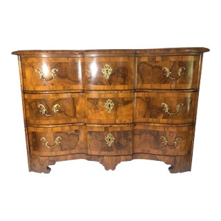 Late 18th Century Austrian Rococo Walnut Inlaid Three-Drawer Chest For Sale