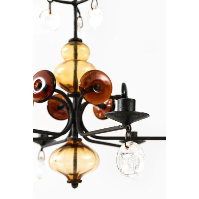 Metal Hanging Candelabra by Erik Höglund for Boda, Sweden For Sale - Image 7 of 8