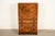A beautiful antique Art Deco period burl wood armoire dresser, gentleman's chest, or linen press In the manner of Donald...