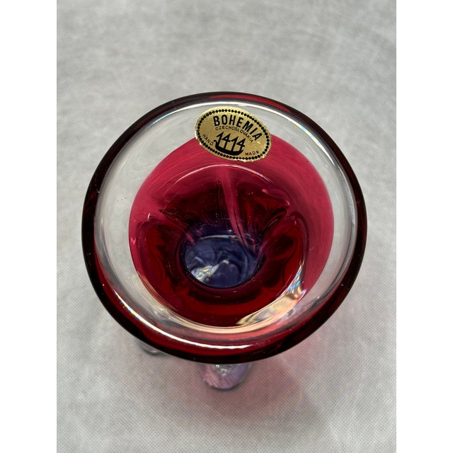 1970s Gradient Pink-Purple Vase from Bohemia, 1970s For Sale - Image 5 of 6