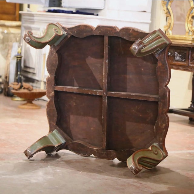 Wood Early 20th Century Italian Louis XV Painted and Giltwood Coffee Table For Sale - Image 7 of 7