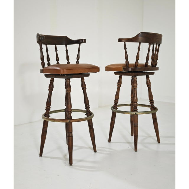 Vintage Italian Pizzetti Roma Wooden Stools, 1970s, Set of 2 For Sale - Image 9 of 17