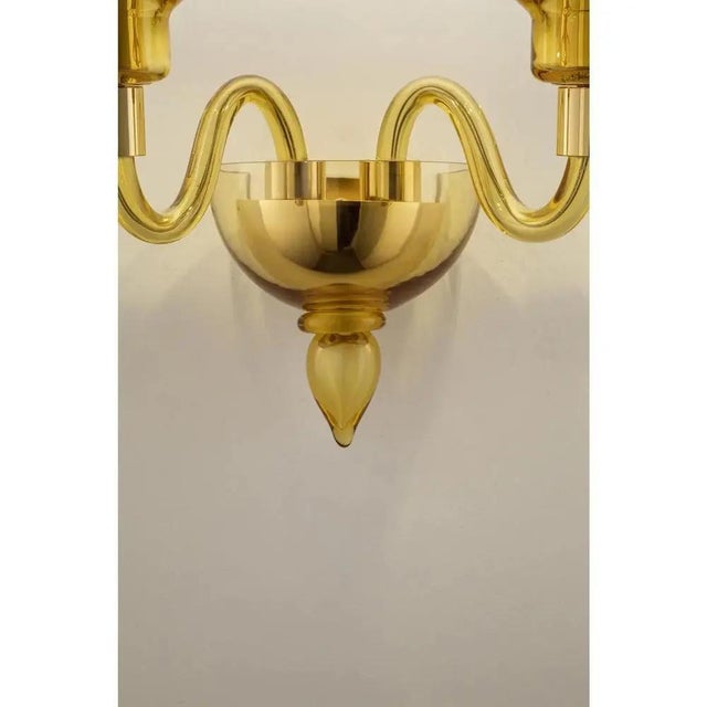Early 21st Century Amber Murano Glass Sconce with Linear Design by Simoeng for Simoeng For Sale - Image 5 of 6