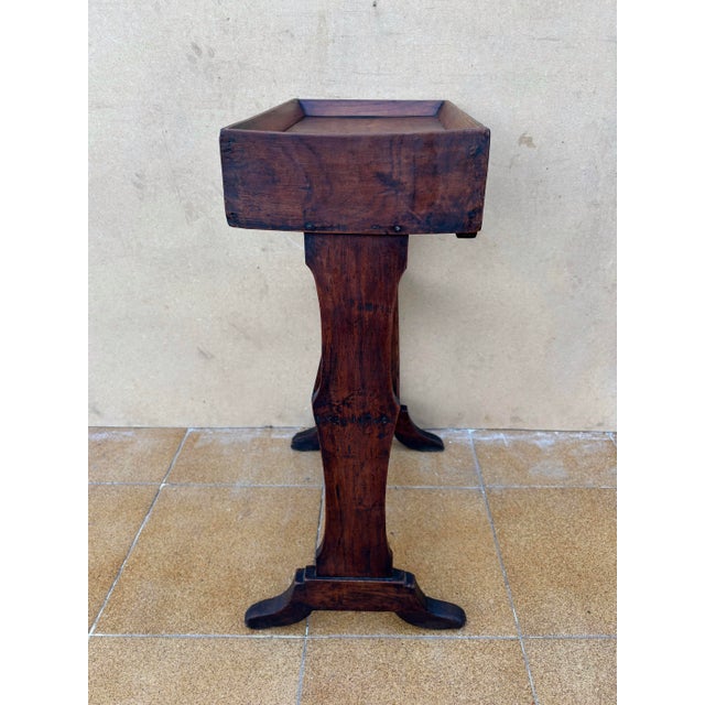 Wood Antique Spanish Rustic Worktable with Tray Top and Drawer, 1910s For Sale - Image 7 of 8