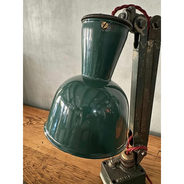 Green Worktop Machinists Lamp from Simplex, 1930s For Sale - Image 8 of 11