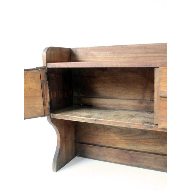 Antique Primitive Tabletop Cabinet With Drawers and Cupboards For Sale - Image 12 of 17