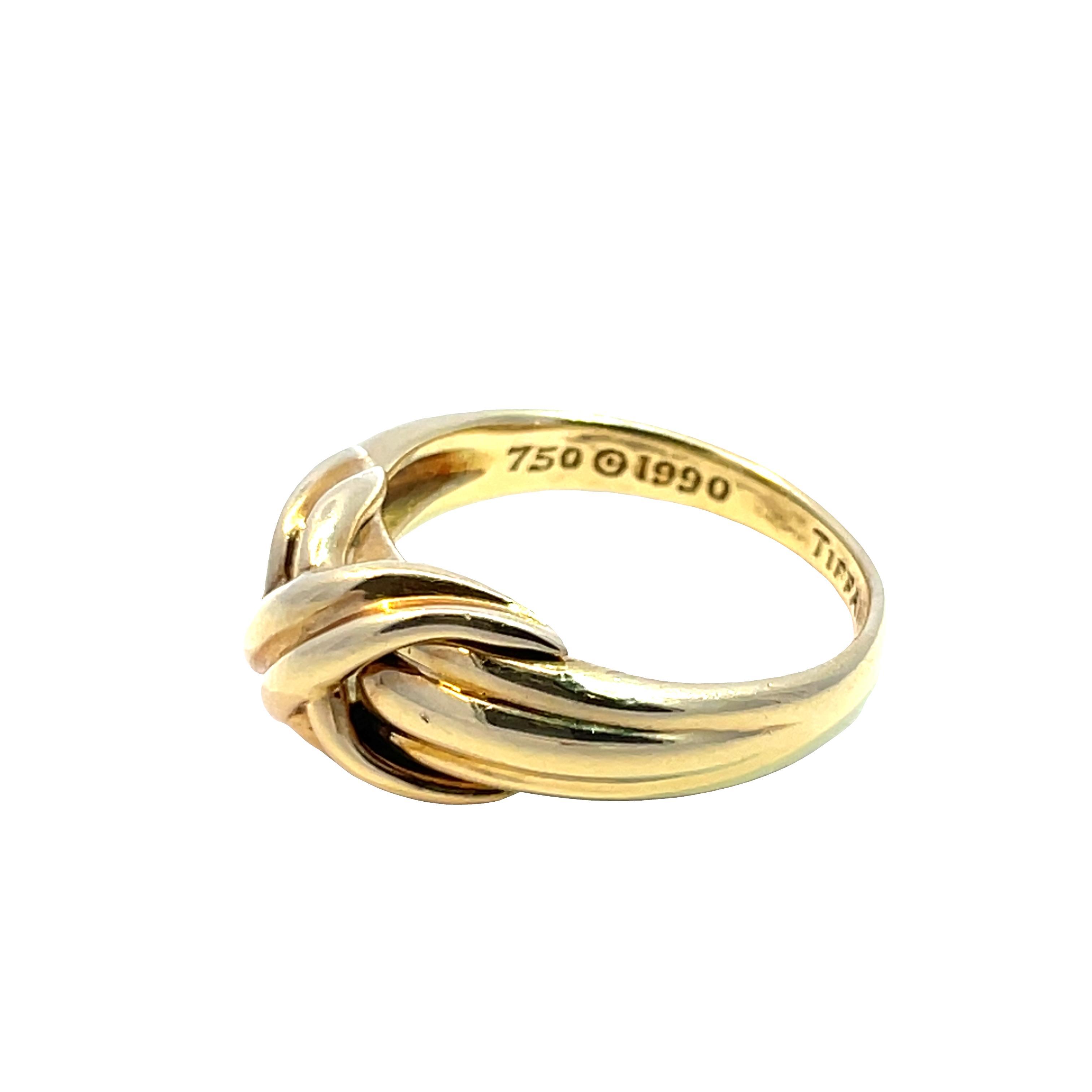 Tiffany & Co. 1990 Vintage X Signature Ring in 18k Yellow Gold