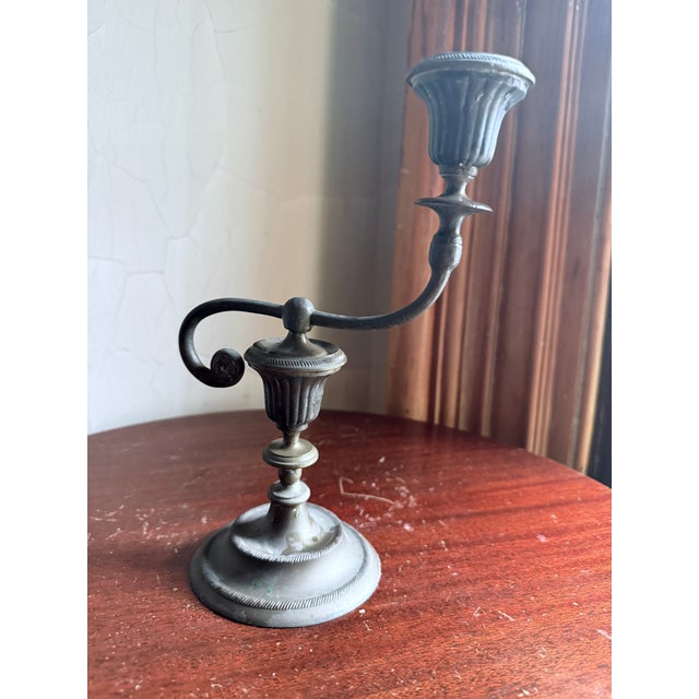 Early 20th Century Asymtetrical Pewter Candlestick Holder For Sale In New York - Image 6 of 13