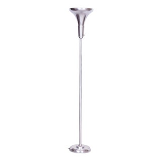 Czech Bauhaus Brass-Plated Floor Lamp from Gottlieb Brothers, 1930s For Sale