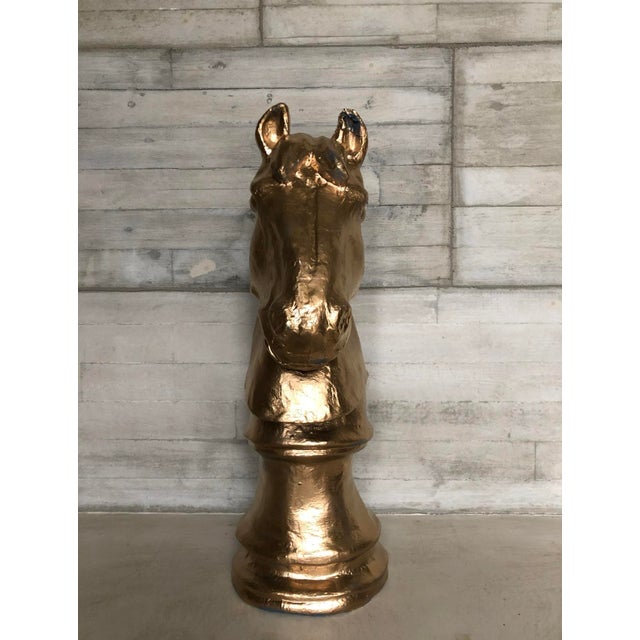 Monumental Papier-Mâché Chess Knight Sculpture For Sale - Image 4 of 8