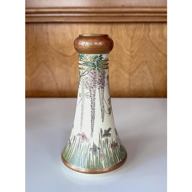 Early 20th Century Fine Japanese Enameled Satsuma Vase by Kinkozan Meiji Period For Sale - Image 5 of 12