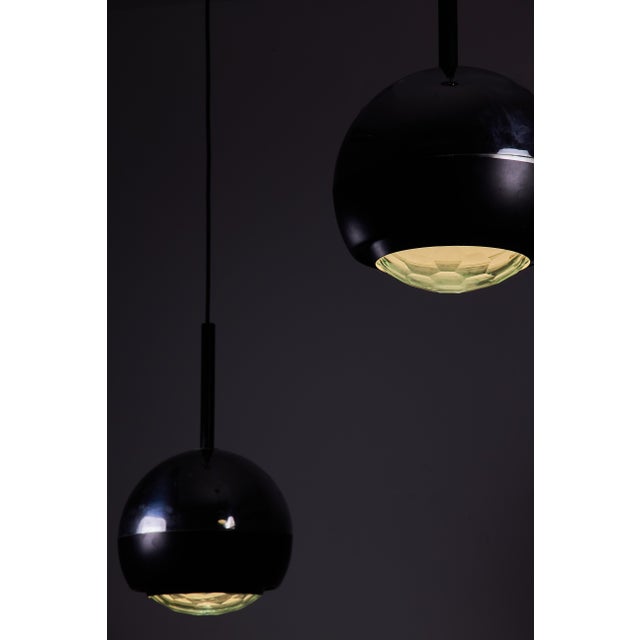 Black Pendants with Diamond Glass from Stilnovo, 1960s, Set of 2 For Sale - Image 8 of 11
