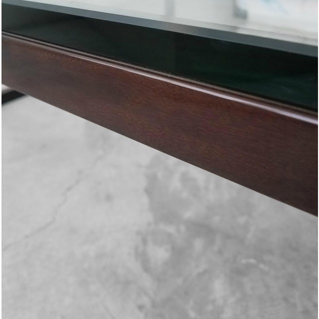Metal Monumental Minimalist Modern Glass Coffee Table For Sale - Image 7 of 7