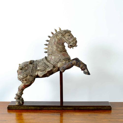 Antique Indian Hindu wooden Vahana horse.