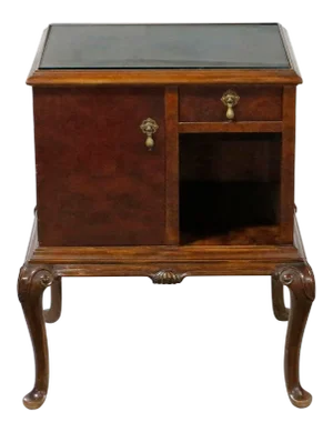 Vintage Side Table With Brass Pulls