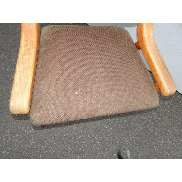 Brown Vintage Danish Mid Century Modern Solid Wood Accent Chair For Sale - Image 8 of 13