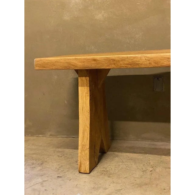 1950s Oak Live Edge Console Table or Desk, France, 1950's For Sale - Image 5 of 12