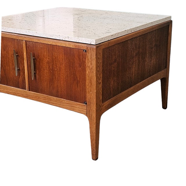 Lane Rhythm Model 997-92 Walnut Cabinet End Table With Marble Top, C. 1962–1966 For Sale - Image 9 of 14
