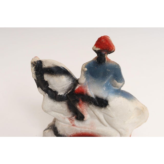 Blue Vintage Americana Carnival Chalk Chalkware George Washington on Horseback Patriotic Sculpture / Figurine For Sale - Image 8 of 16
