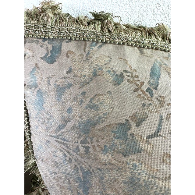 Vintage Handcrafted Tasseled Italian Fortuny Pillows/a Pair For Sale - Image 9 of 11