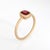 Stylish contemporary Burma red spinel ring crafted in 14k yellow gold. Faceted square cushion natural Burma red spinel 5mm...