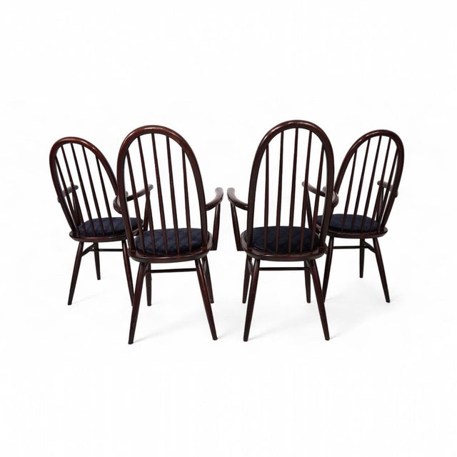 Vintage Windsor Chairs in Mahogany, 1960, Set of 4 For Sale - Image 15 of 18