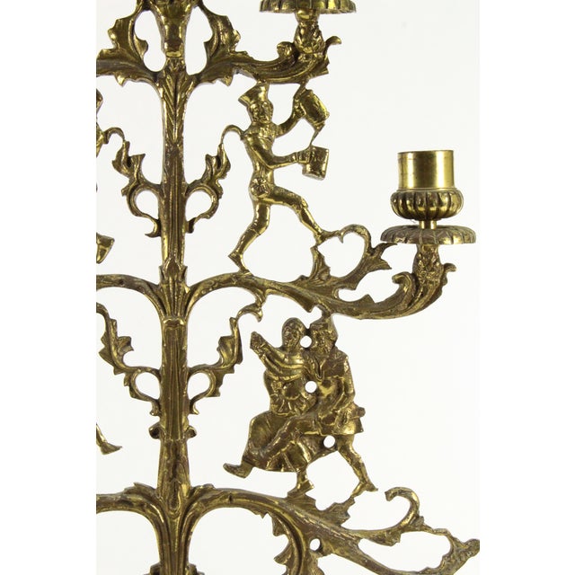 Seven-Light Figural Brass Candelabra Withe Jolly Dancers & Musicians For Sale - Image 10 of 15