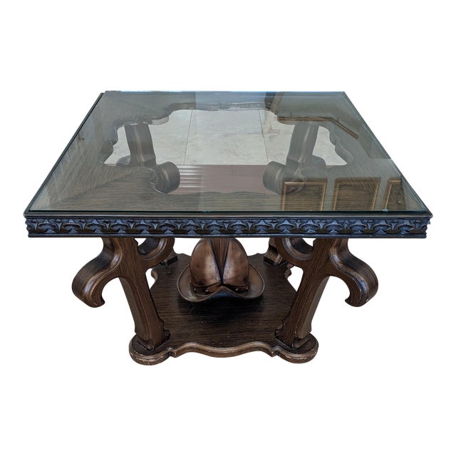 Mid 20th Century Roman Wood and Glass Living Room Coffee Table Chairish