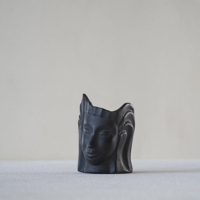 Carlo Alberto Rossi 'Bucchero' pottery sculpture / pencil holder attributed to Gio Ponti. Mid-20th century, Italy....
